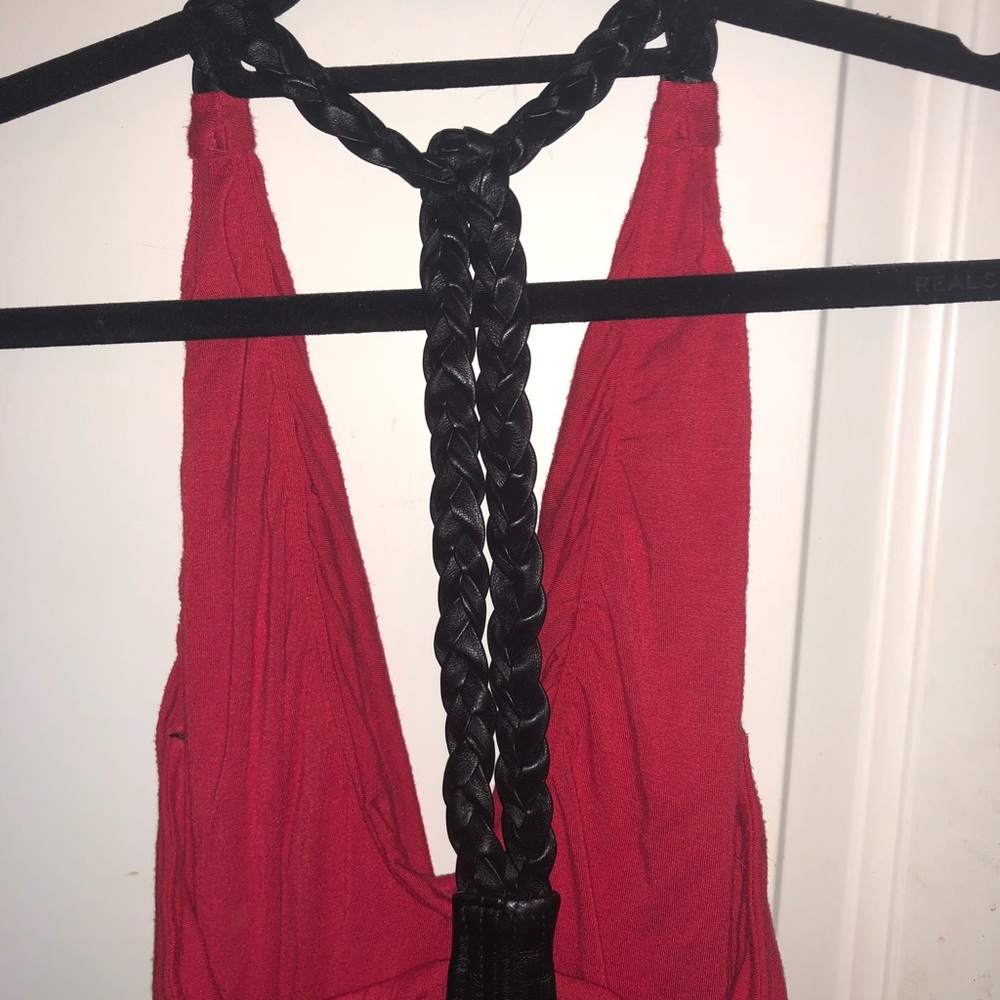RED / Pleather DRESS - Picture 2 of 5